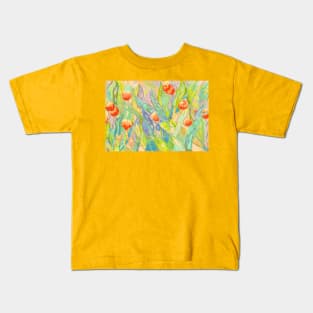 Springtime tulip garden Kids T-Shirt